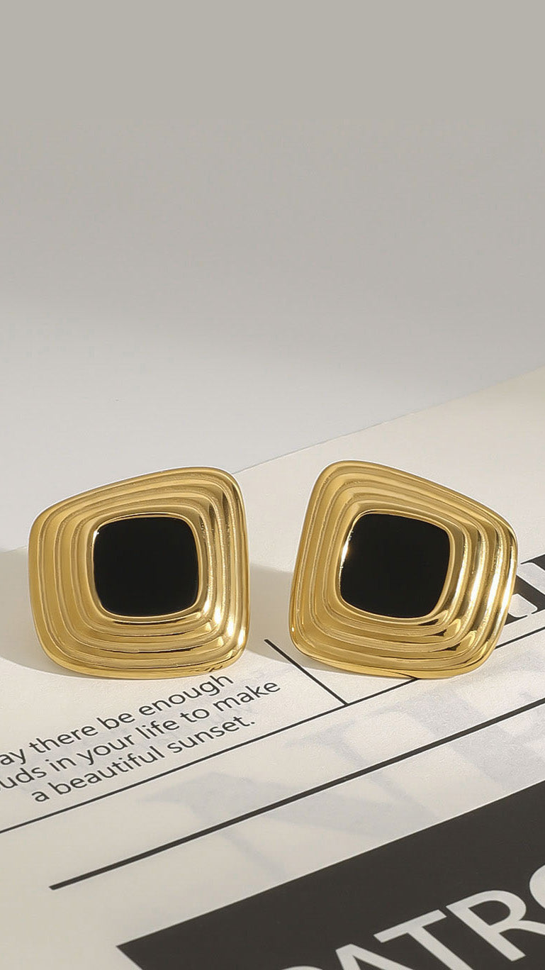 Bronnie Earrings - Gold / Black