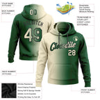 Custom Stitched Green Cream-Black Gradient Fashion Sports Pullover Sweatshirt Hoodie