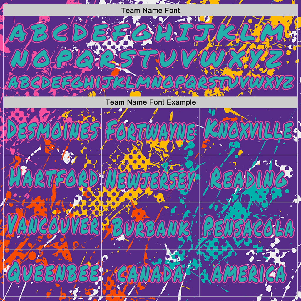 Custom Graffiti Pattern Teal Purple-Pink Colorful Paint Splatter Halftone Dots Pullover Sweatshirt Hoodie