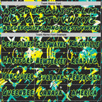 Custom Graffiti Pattern Black Aqua-Light Yellow Emoji Brush Stroke Splatter Pullover Sweatshirt Hoodie
