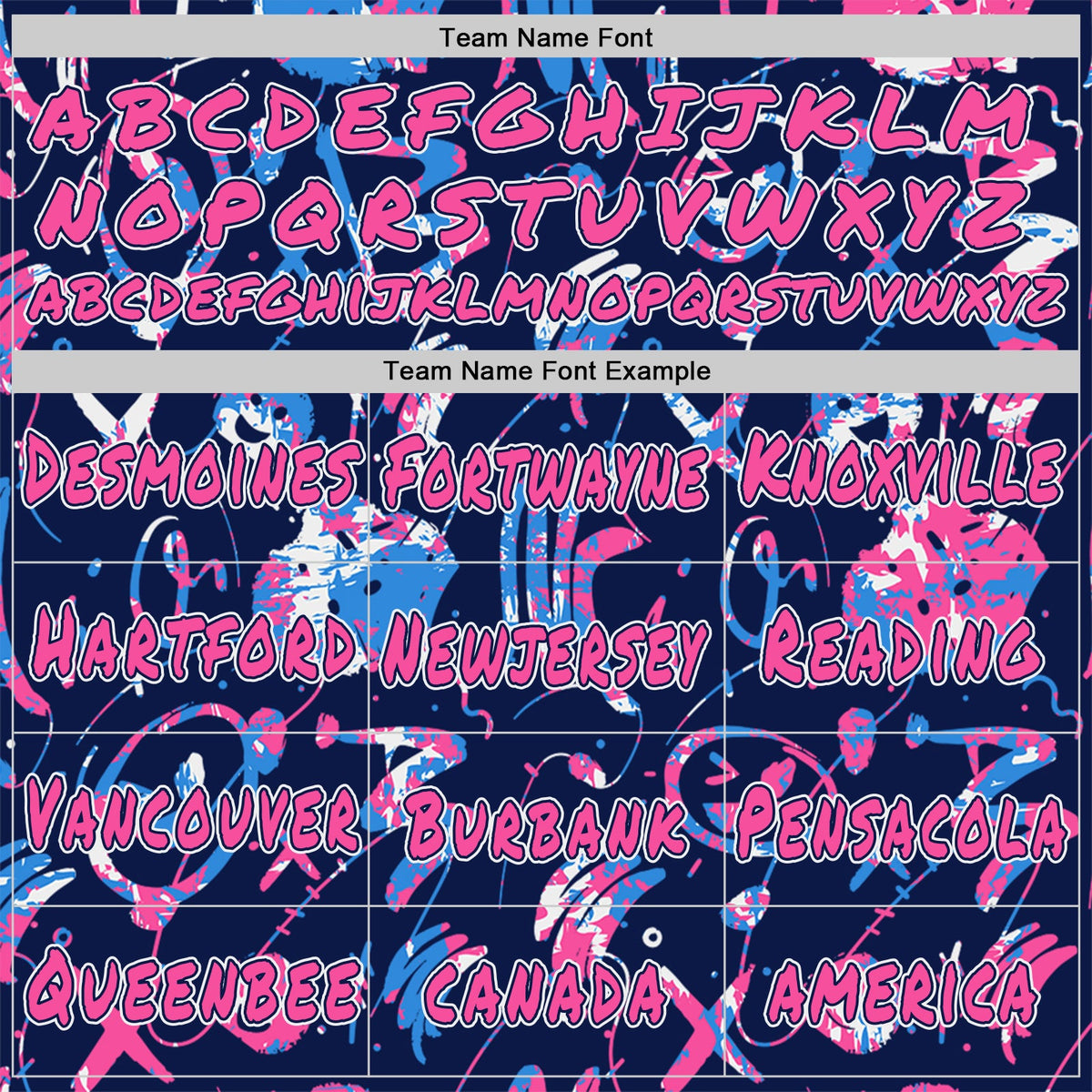 Custom Graffiti Pattern Pink Navy-White Emoji Brush Stroke Splatter Pullover Sweatshirt Hoodie