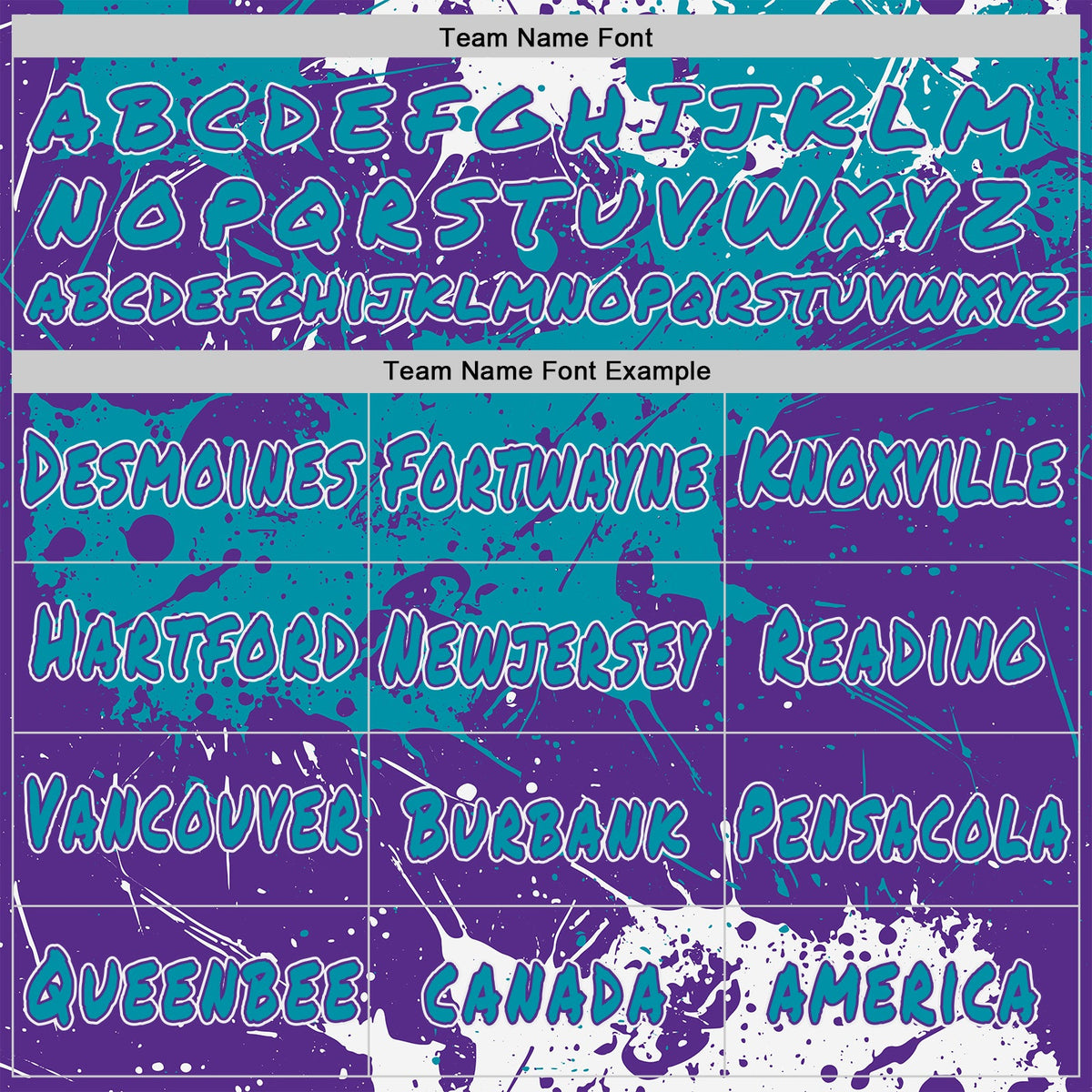 Custom Graffiti Pattern Teal Purple-White Paint Splatter Pullover Sweatshirt Hoodie