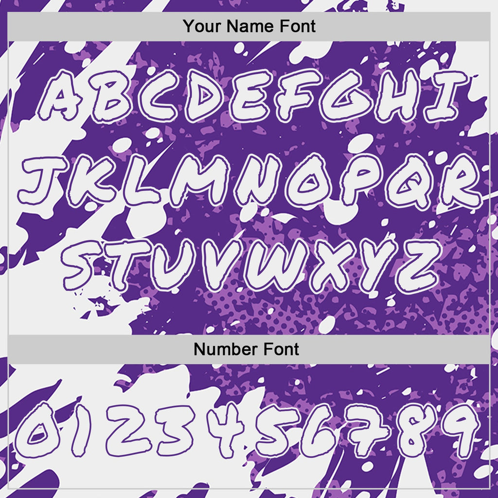 Custom Graffiti Pattern White-Purple Paint Splatter Halftone Dots Pullover Sweatshirt Hoodie