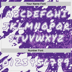 Custom Graffiti Pattern White-Purple Paint Splatter Halftone Dots Pullover Sweatshirt Hoodie
