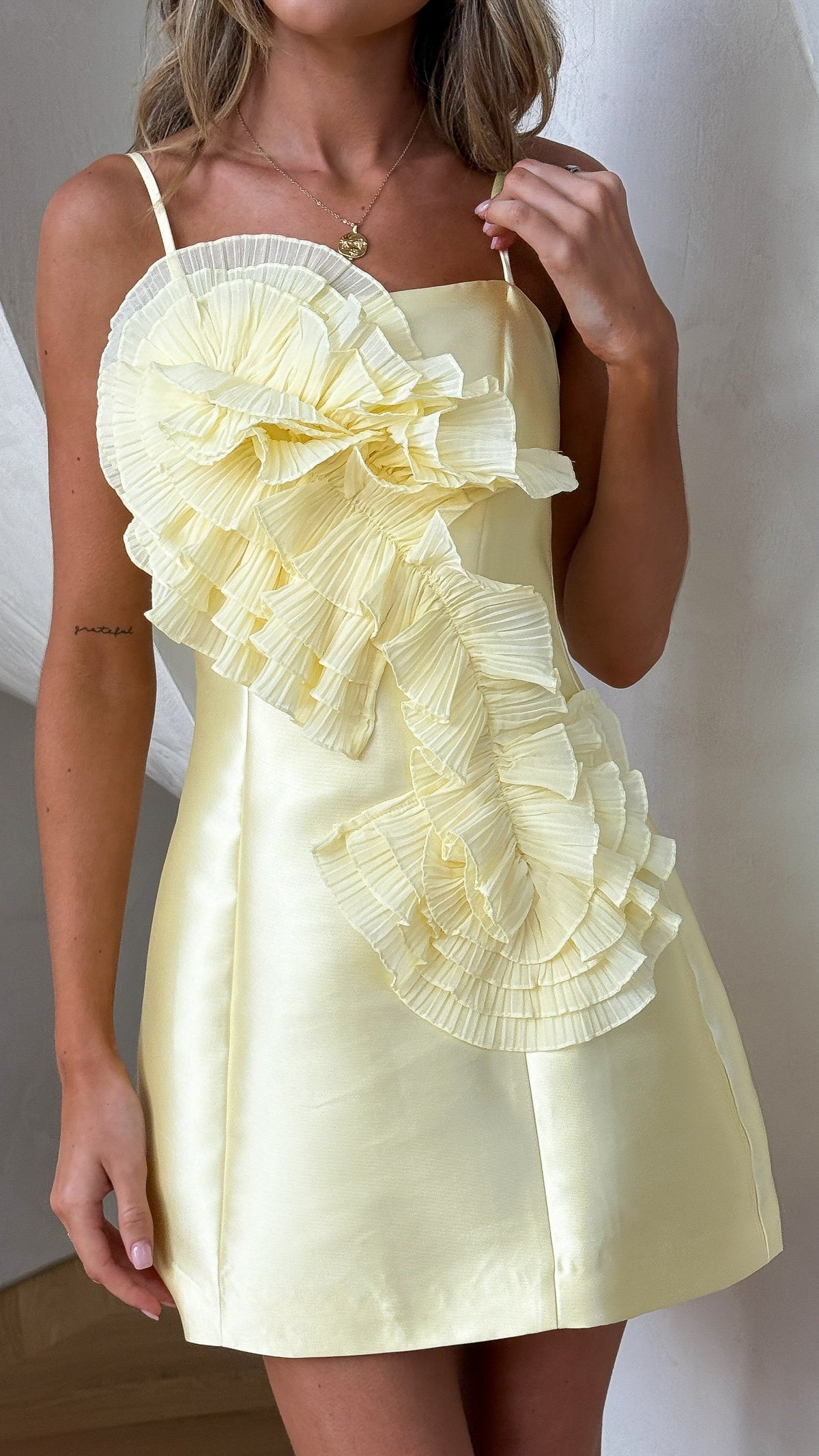 Aisha Mini Dress - Lemon