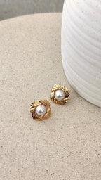 Yasmine 14K Gold Earrings - Gold / Pearl