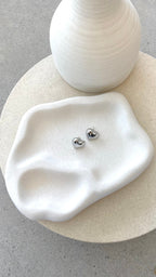 Neve Heart Earrings - Silver