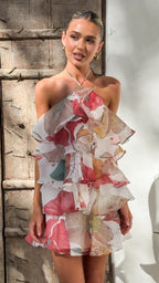 Soho Mini Dress - Blush Lotus