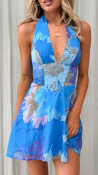 Skye Mini Dress - Blue Floral