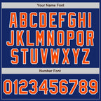 Custom Royal Orange-White Pinstripe Split Ripped Pattern Baseball Pullover Sweatshirt Hoodie