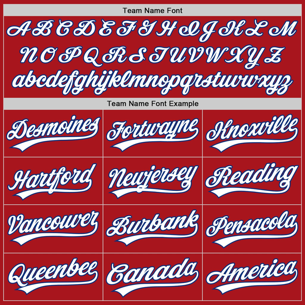 Custom Red White-Royal Pinstripe Split Ripped Pattern Baseball Pullover Sweatshirt Hoodie