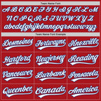 Custom Red White-Royal Pinstripe Split Ripped Pattern Baseball Pullover Sweatshirt Hoodie