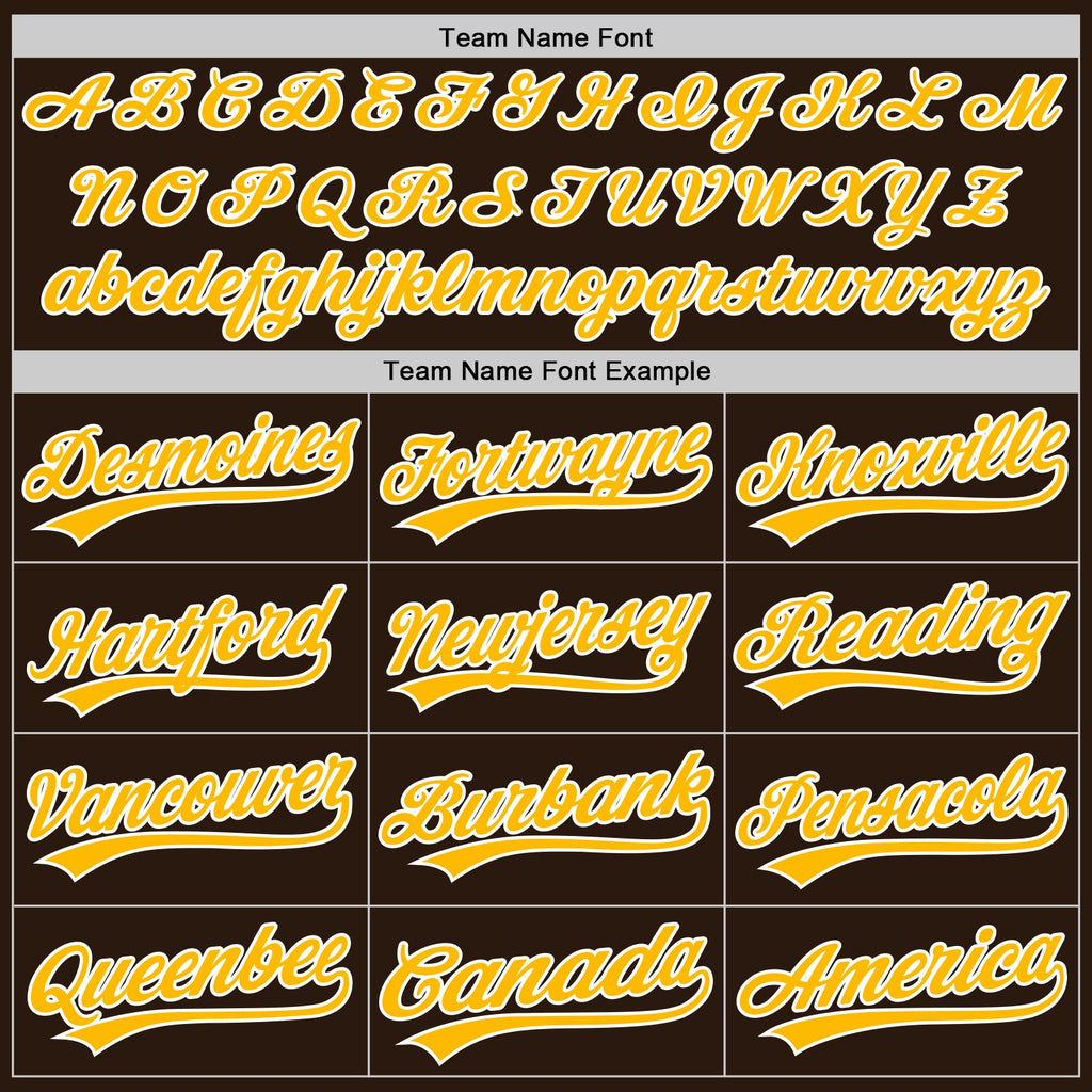Custom Brown Gold-White Pinstripe Split Ripped Pattern Baseball Pullover Sweatshirt Hoodie