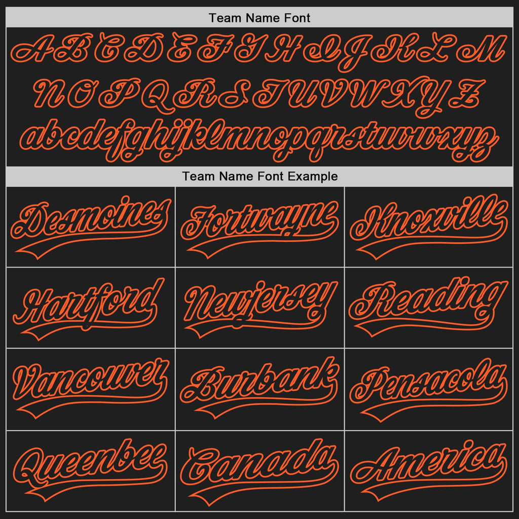 Custom Black Orange Split Ripped Pattern Baseball Pullover Sweatshirt Hoodie