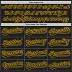 Custom Black Gold Split Ripped Pattern Baseball Pullover Sweatshirt Hoodie
