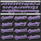 Custom Black Purple-White Split Ripped Pattern Baseball Pullover Sweatshirt Hoodie
