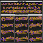 Custom Black Purple-Gold Split Ripped Pattern Baseball Pullover Sweatshirt Hoodie