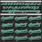 Custom Black Kelly Green-White Split Ripped Pattern Baseball Pullover Sweatshirt Hoodie