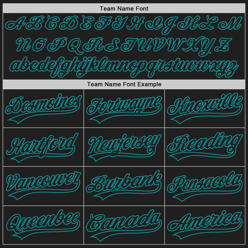 Custom Black Teal Split Ripped Pattern Baseball Pullover Sweatshirt Hoodie