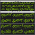 Custom Black Neon Green Split Ripped Pattern Baseball Pullover Sweatshirt Hoodie