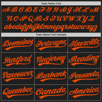 Custom Black Orange-White Split Ripped Pattern Baseball Pullover Sweatshirt Hoodie