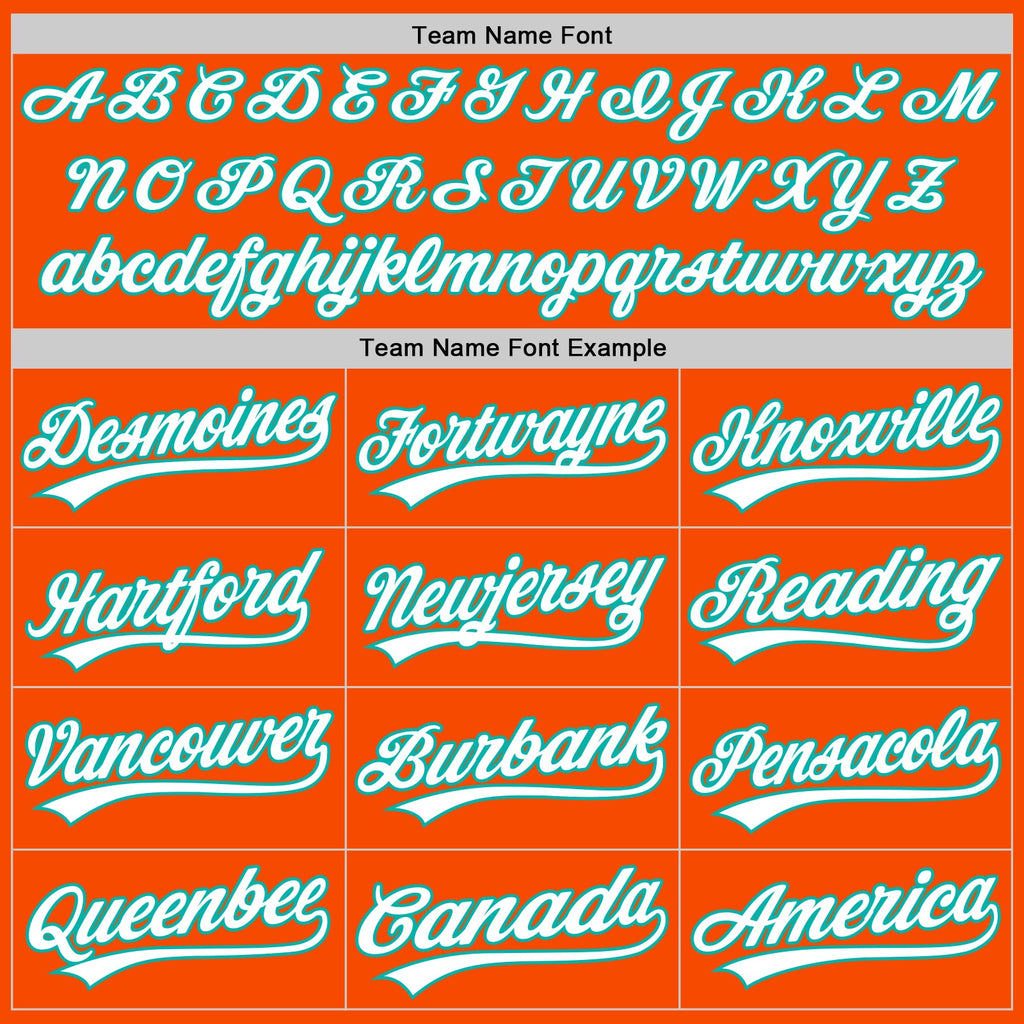 Custom Orange White-Aqua Split Ripped Pattern Baseball Pullover Sweatshirt Hoodie
