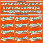 Custom Orange White-Aqua Split Ripped Pattern Baseball Pullover Sweatshirt Hoodie