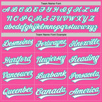 Custom Pink White-Aqua Split Ripped Pattern Baseball Pullover Sweatshirt Hoodie