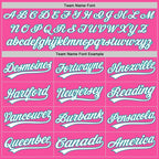 Custom Pink White-Teal Split Ripped Pattern Baseball Pullover Sweatshirt Hoodie