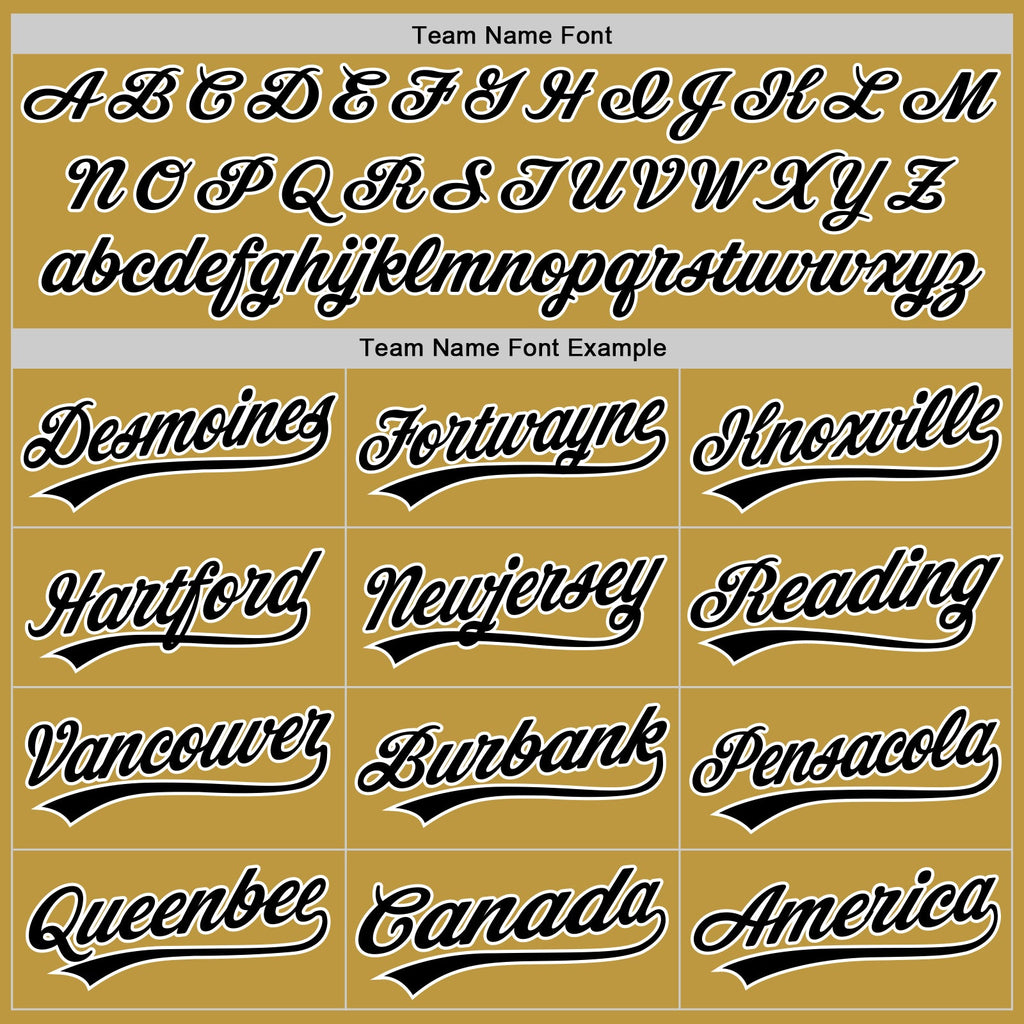Custom Old Gold Black-White Split Ripped Pattern Baseball Pullover Sweatshirt Hoodie