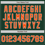 Custom Green Orange-White Split Ripped Pattern Baseball Pullover Sweatshirt Hoodie