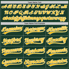 Custom Green Gold-White Split Ripped Pattern Baseball Pullover Sweatshirt Hoodie