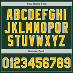 Custom Green Gold-White Split Ripped Pattern Baseball Pullover Sweatshirt Hoodie
