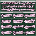 Custom Green White-Pink Split Ripped Pattern Baseball Pullover Sweatshirt Hoodie