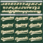 Custom Green White-Old Gold Split Ripped Pattern Baseball Pullover Sweatshirt Hoodie