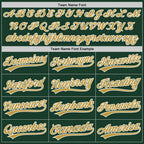 Custom Green Old Gold-White Split Ripped Pattern Baseball Pullover Sweatshirt Hoodie