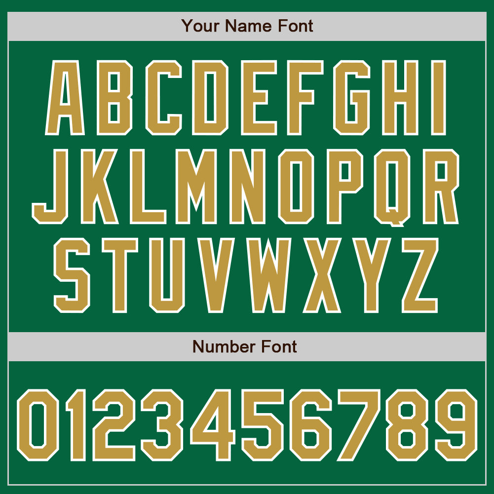 Custom Kelly Green Old Gold-White Split Ripped Pattern Baseball Pullover Sweatshirt Hoodie