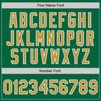 Custom Kelly Green Old Gold-White Split Ripped Pattern Baseball Pullover Sweatshirt Hoodie