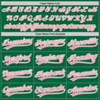Custom Kelly Green Medium Pink-White Split Ripped Pattern Baseball Pullover Sweatshirt Hoodie