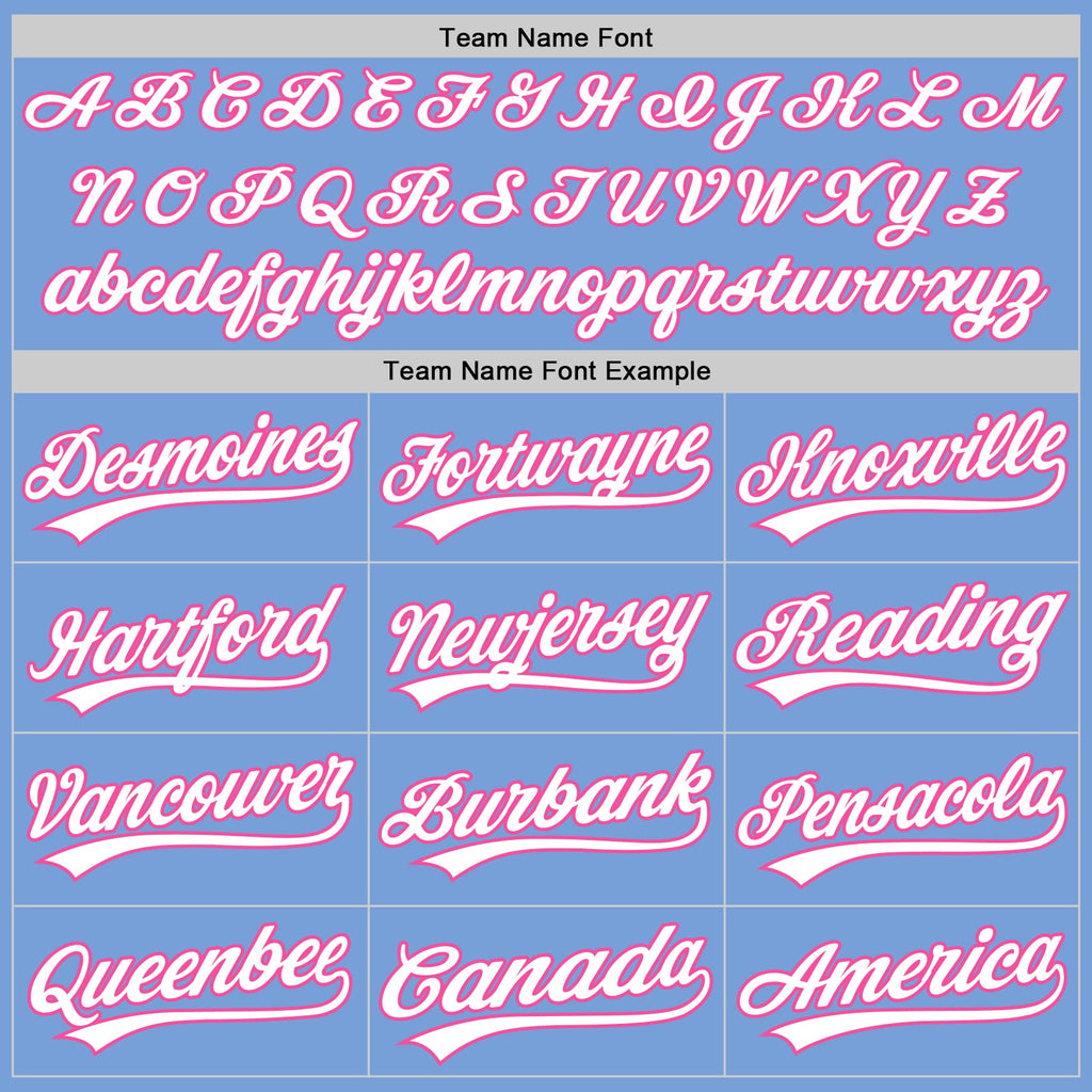 Custom Light Blue White-Pink Split Ripped Pattern Baseball Pullover Sweatshirt Hoodie