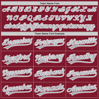 Custom Crimson Gray-White Split Ripped Pattern Baseball Pullover Sweatshirt Hoodie