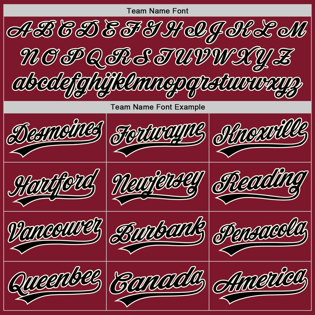 Custom Crimson Black-Cream Split Ripped Pattern Baseball Pullover Sweatshirt Hoodie