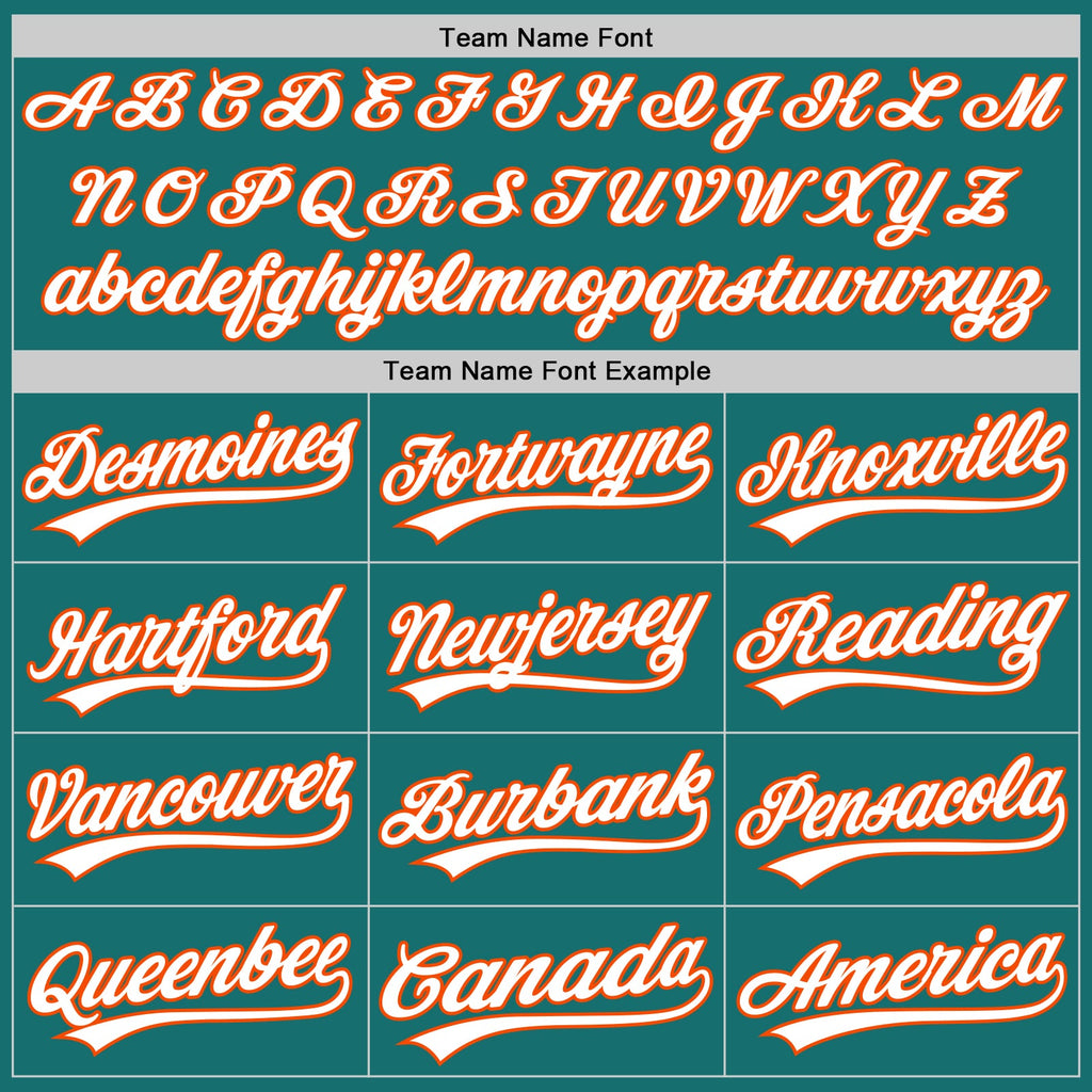 Custom Teal White-Orange Split Ripped Pattern Baseball Pullover Sweatshirt Hoodie