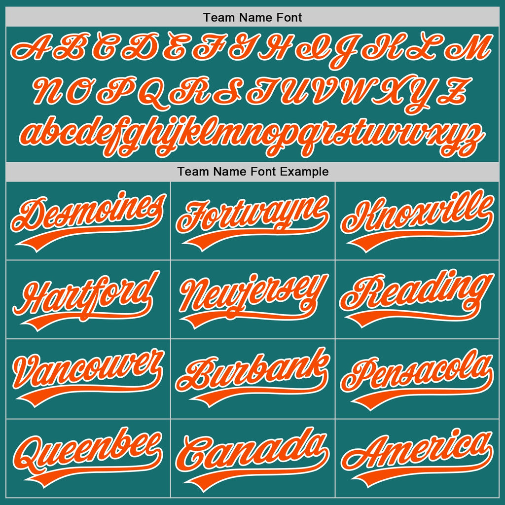 Custom Teal Orange-White Split Ripped Pattern Baseball Pullover Sweatshirt Hoodie
