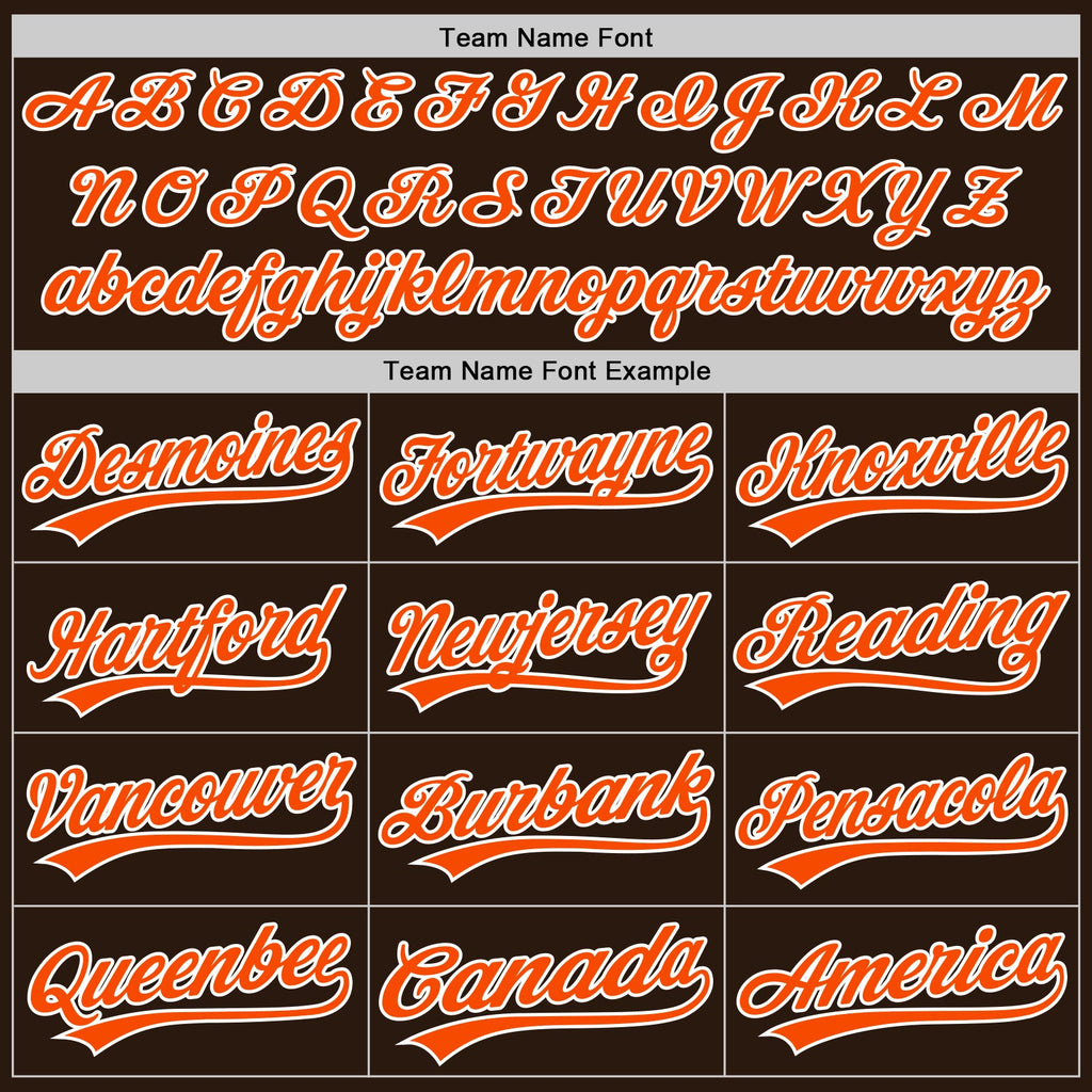 Custom Brown Orange-White Split Ripped Pattern Baseball Pullover Sweatshirt Hoodie