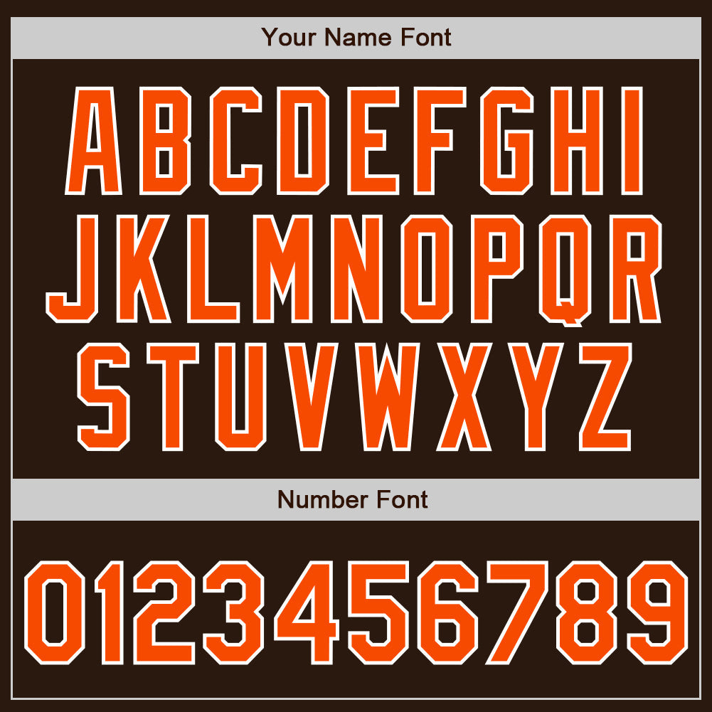 Custom Brown Orange-White Split Ripped Pattern Baseball Pullover Sweatshirt Hoodie