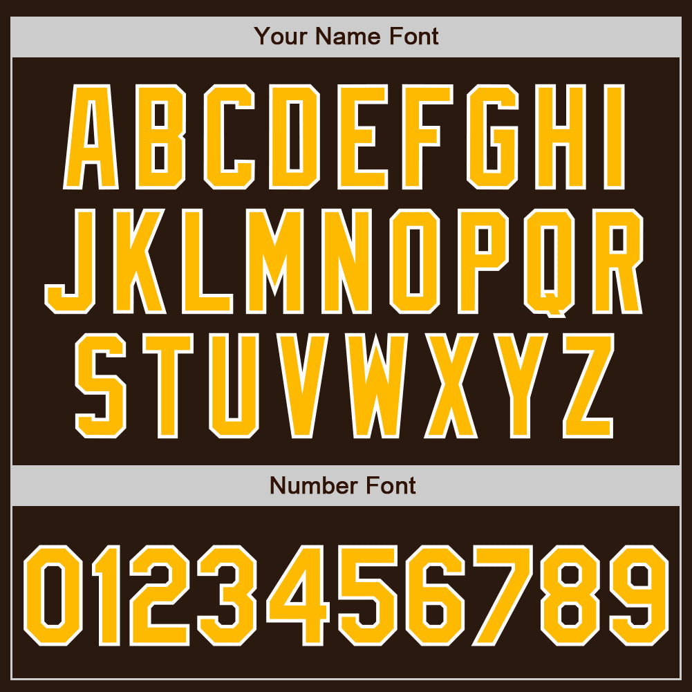 Custom Brown Gold-White Split Ripped Pattern Baseball Pullover Sweatshirt Hoodie