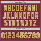 Custom Burgundy Old Gold-White Split Ripped Pattern Baseball Pullover Sweatshirt Hoodie