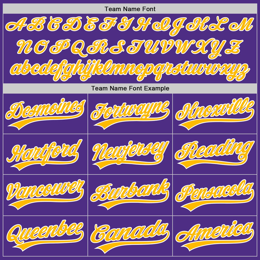 Custom White Purple Pinstripe-Gold Split Ripped Pattern Baseball Pullover Sweatshirt Hoodie
