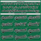 Custom White Kelly Green Pinstripe-Black Split Ripped Pattern Baseball Pullover Sweatshirt Hoodie